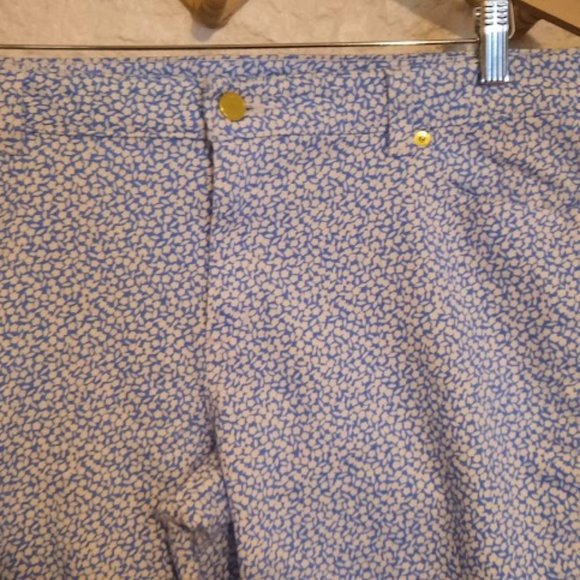 Michael Kors Izzy Skinny Crop Jeans Blue/White Mini Floral Print Sz 12P - Picture 2 of 7